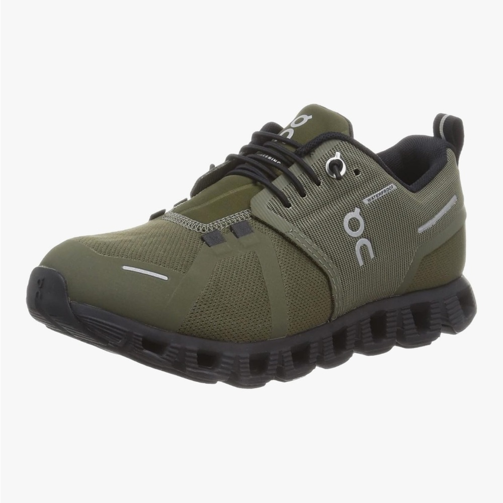 On Running Green and Black Cloud 5 Waterproof